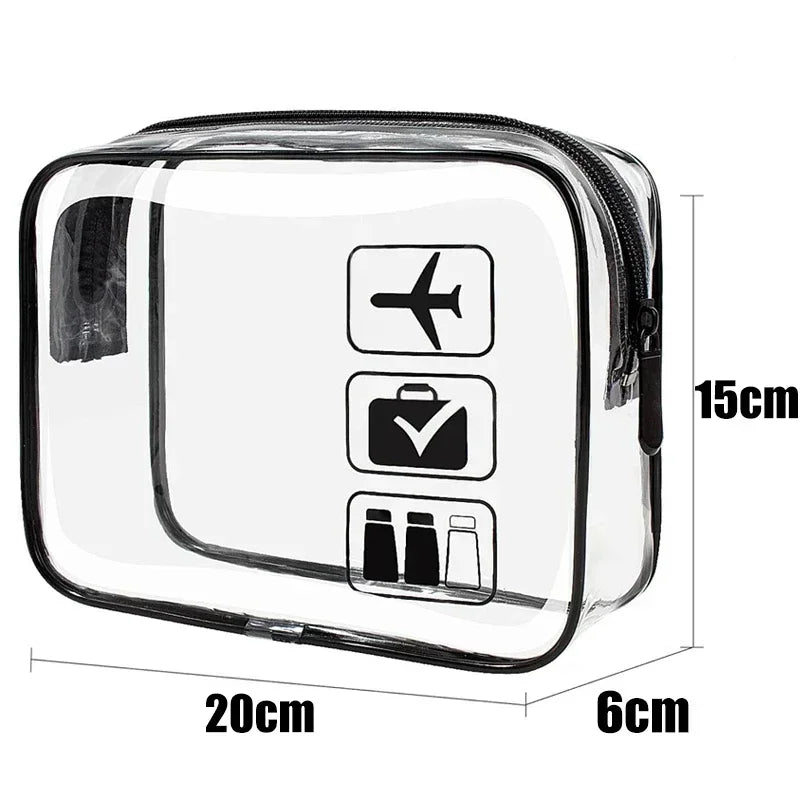 Trousse de maquillage transparente à fermeture éclair (1 ou 3 pièces) pour homme et femme, idéale pour les voyages.