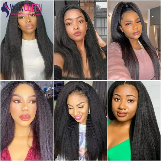 Extensions de cheveux humains raides et crépus de 30 à 32 pouces (76 à 81 cm) Remy pour femmes, mèches épaisses de cheveux humains raides de type Yaki, tissage de cheveux bruts.