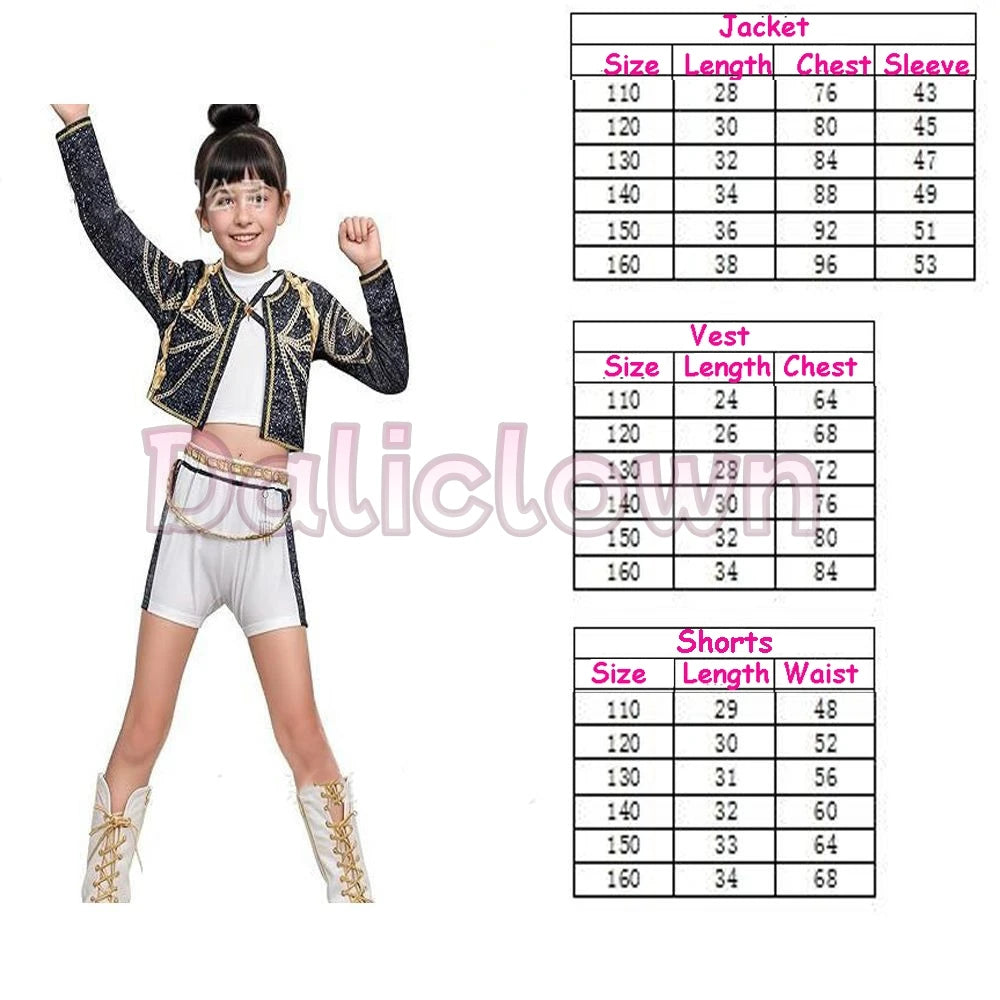 Costume de cosplay KDPop pour enfant (Rumi, Zoey, Mira) - Déguisement de Golden Huntrix pour spectacle ou fête d'Halloween