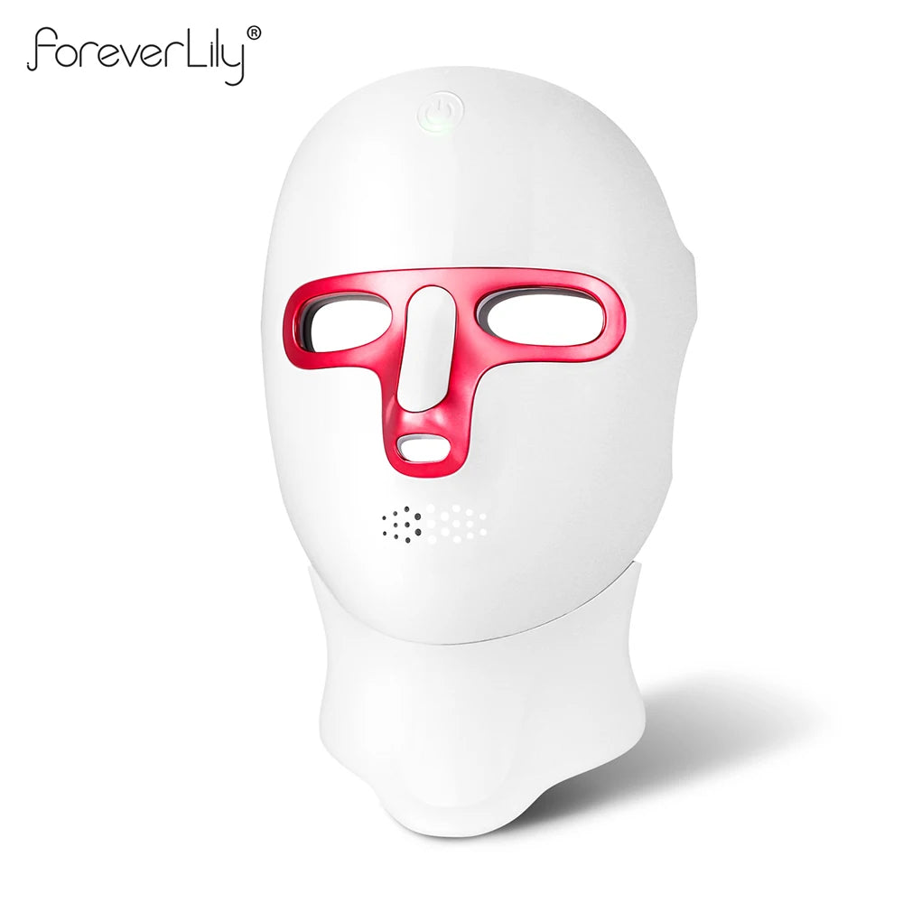 Masque LED sans fil 7 couleurs pour le visage et le cou, soin SPA du visage à lumière rouge, réparation de la peau, anti-acné, raffermissement, anti-âge