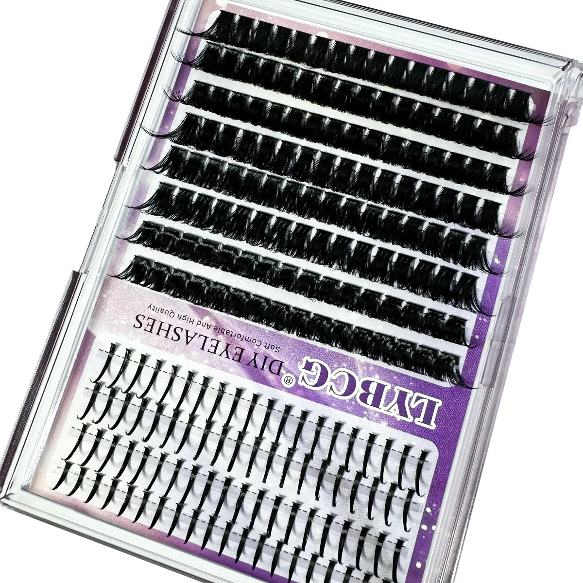 Faux cils en touffes 120D 100D, faux cils à pointes, volume cil à cil, extensions de cils individuelles à picots à faire soi-même, méga touffes de cils