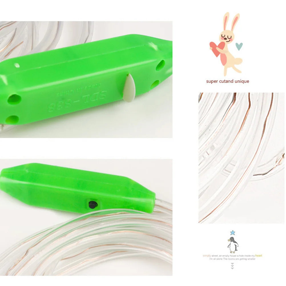 Lot de 2 cordes à sauter lumineuses LED phosphorescentes pour enfants, jeu rapide et fluide, couleur aléatoire