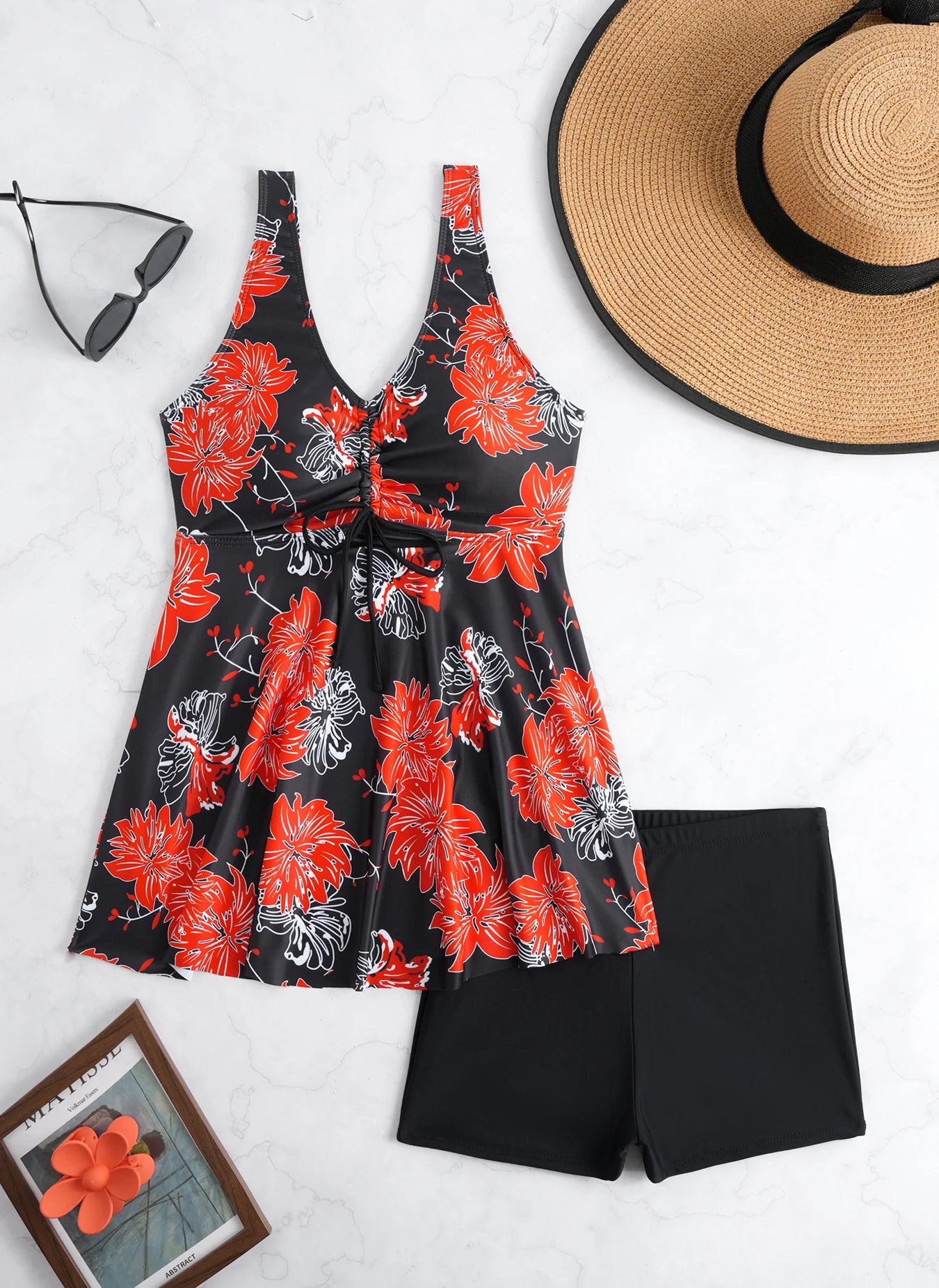 Maillot de bain deux pièces imprimé  pour femme, ensemble tankini, robe de plage, maillot de bain, tenue de plage XXL