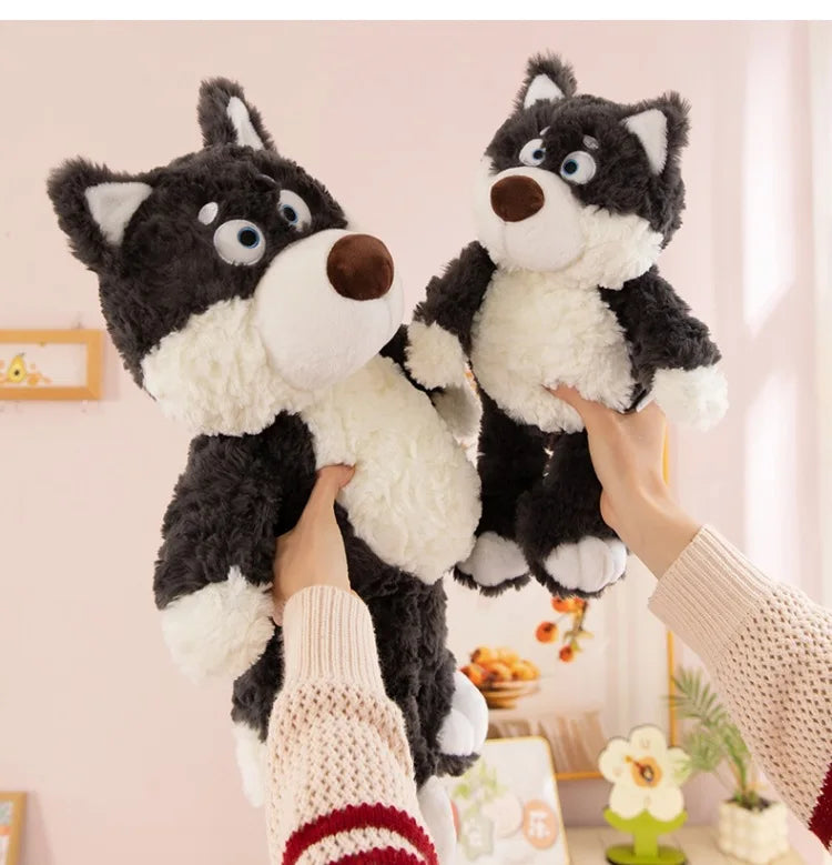 Loup en peluche Kawaii, animal en peluche mignon et doux