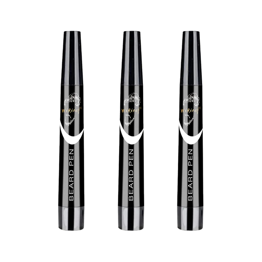 Kit de coiffure à barbe multi-usages comprenant un crayon noir, un pinceau et un outil pour couvrir les zones de poils du visage.