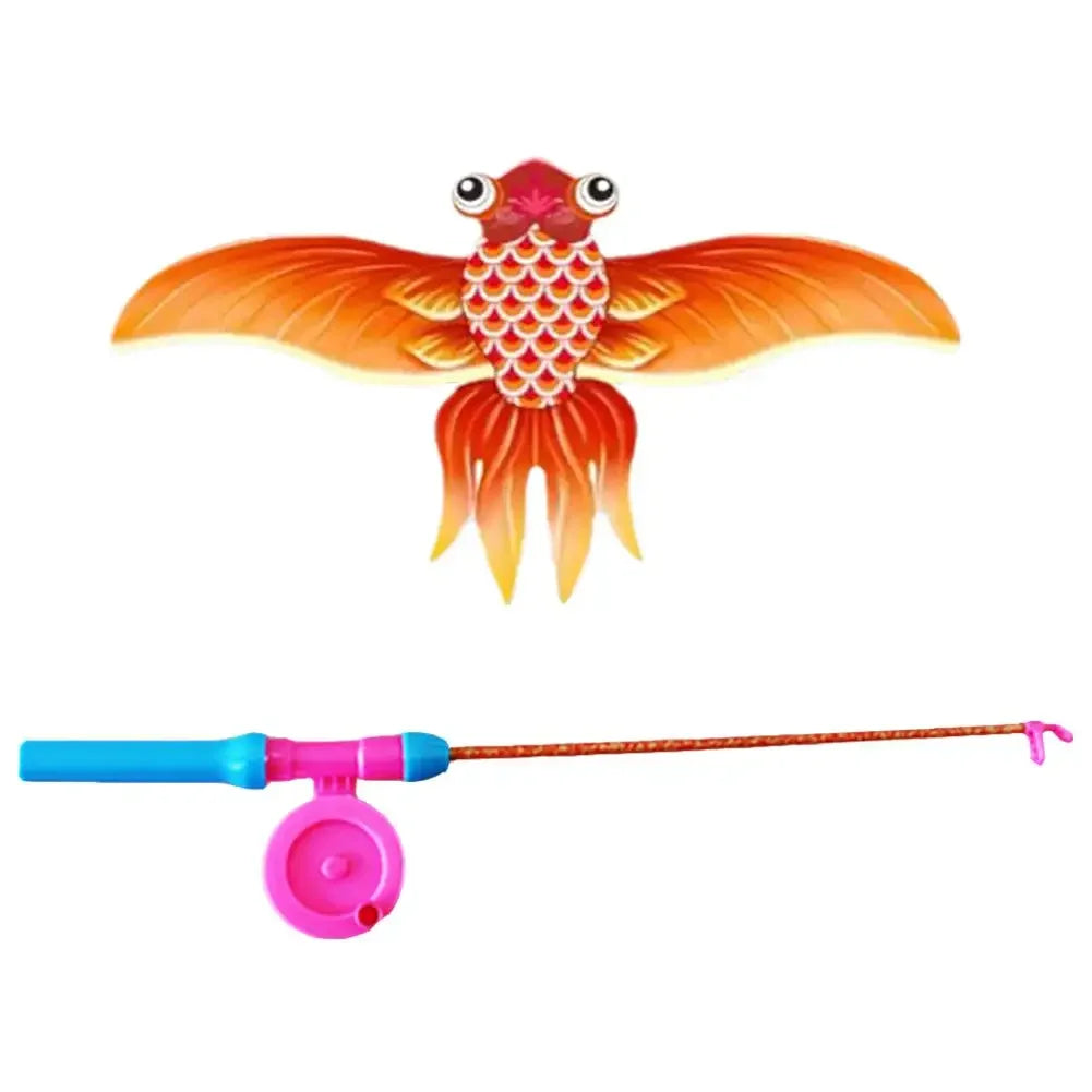 Cerf-volant pour enfants, jouet aigle de dessin animé, mini cerf-volant pliable en plastique, frein à main, canne à pêche, papillons, jouet d'extérieur pour enfants.