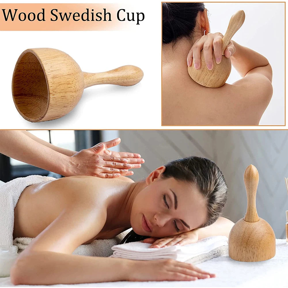 Kit complet de massothérapie corporelle en bois : outils de massothérapie en bois colombien pour massage réducteur et remodelage corporel.