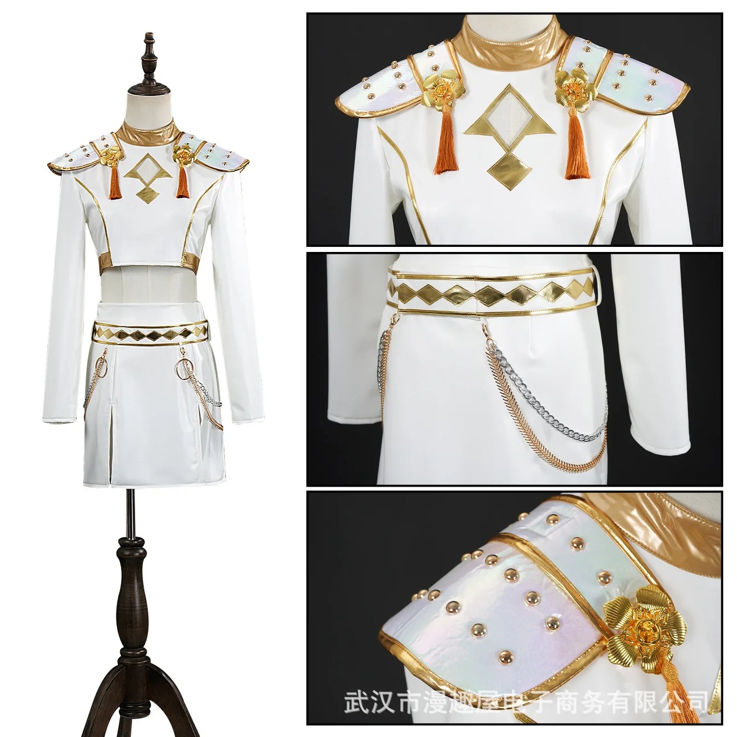 Costume de cosplay pailleté pour enfants K-Pop Demon Hunters Rumi Zoey Mira, uniforme blanc, tenue Huntrix pour filles,