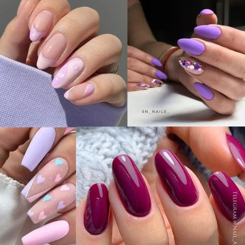 Kit de manucure semi-permanent MTSSII (12 pièces) : vernis gel semi-permanent à tremper, rose nude, rouge pailleté, UV, à paillettes. Fournitures pour ongles à faire soi-même.