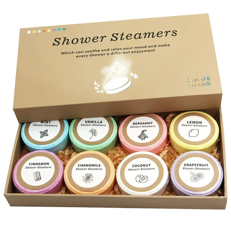 Lot de 8 bombes de bain pour spa, hôtel et maison, pour le bain, la douche et les soins du corps. Convient aux femmes et aux hommes.