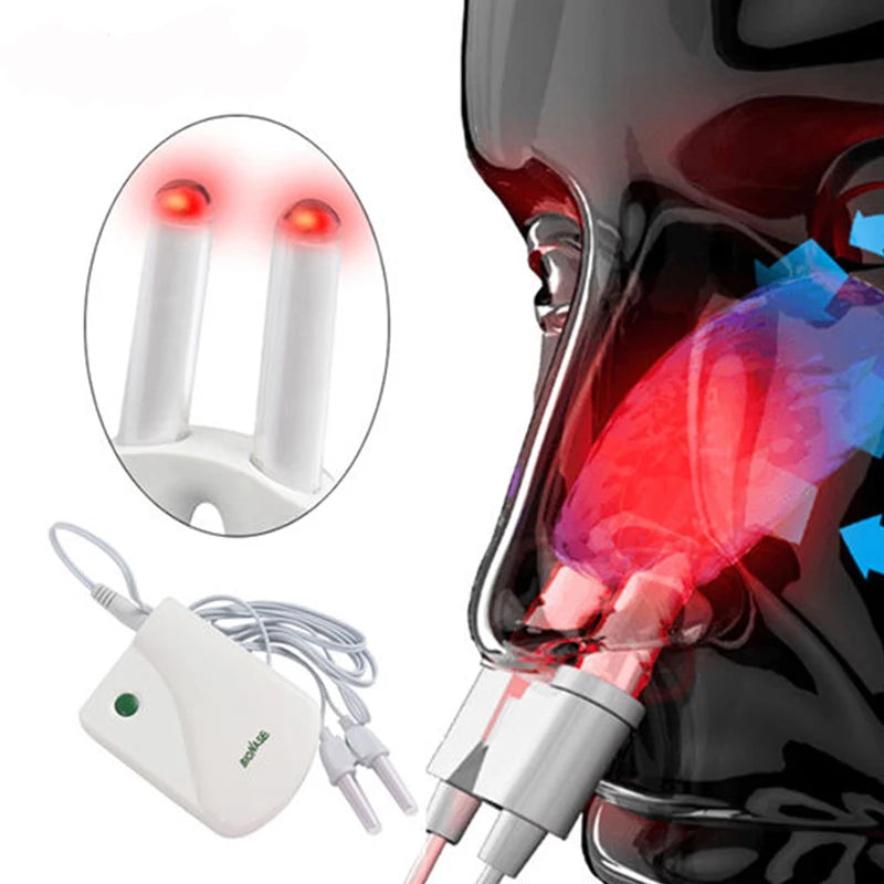 Appareil de soin du nez pour le traitement de la sinusite, de la rhinite et de la rhinite, thérapie laser rouge BioNase, traitement des éternuements et du rhume des foins par basse fréquence