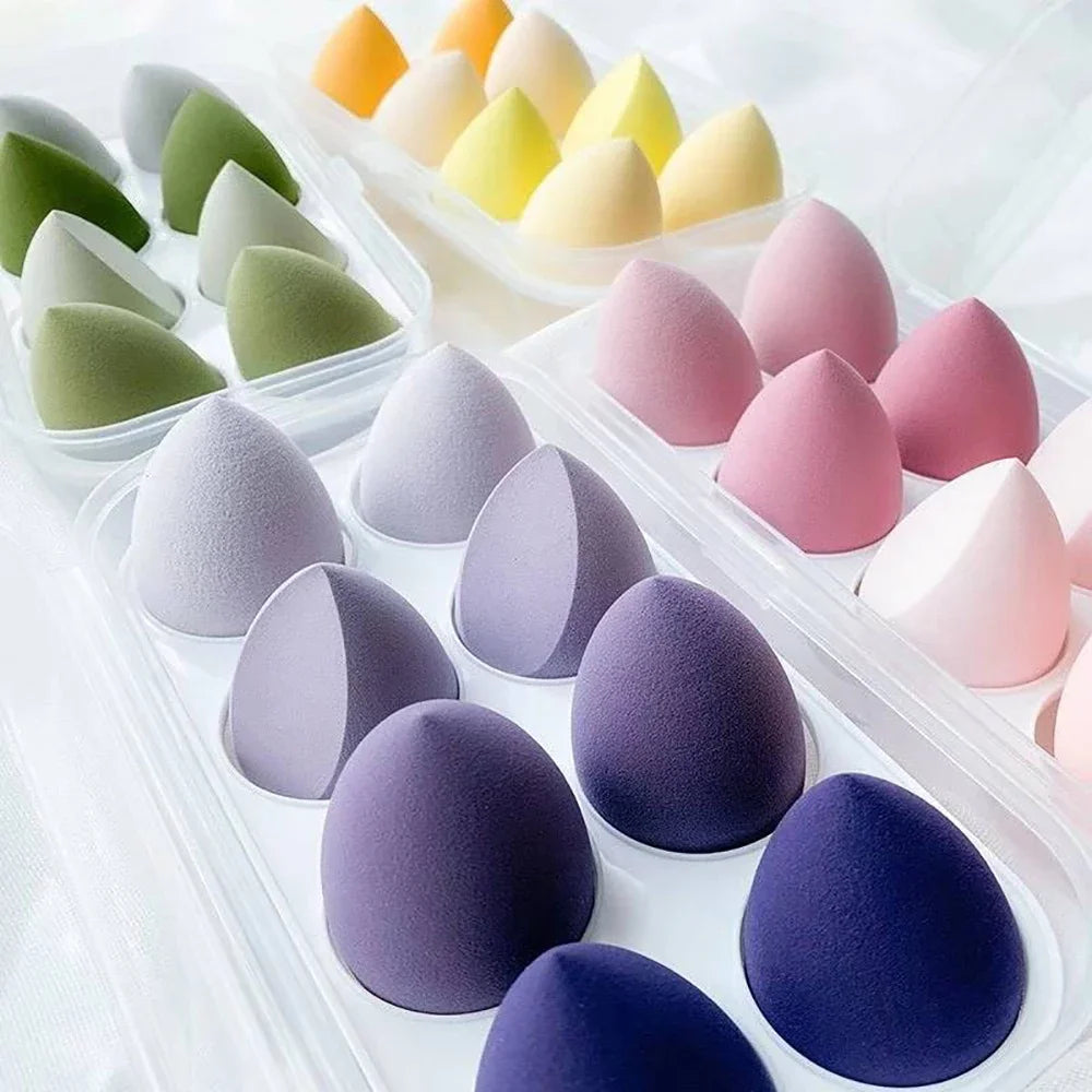 4/8 éponges à maquillage, éponges à maquillage, houppettes cosmétiques douces pour fond de teint et poudre, accessoires de maquillage pour femmes, outils de beauté