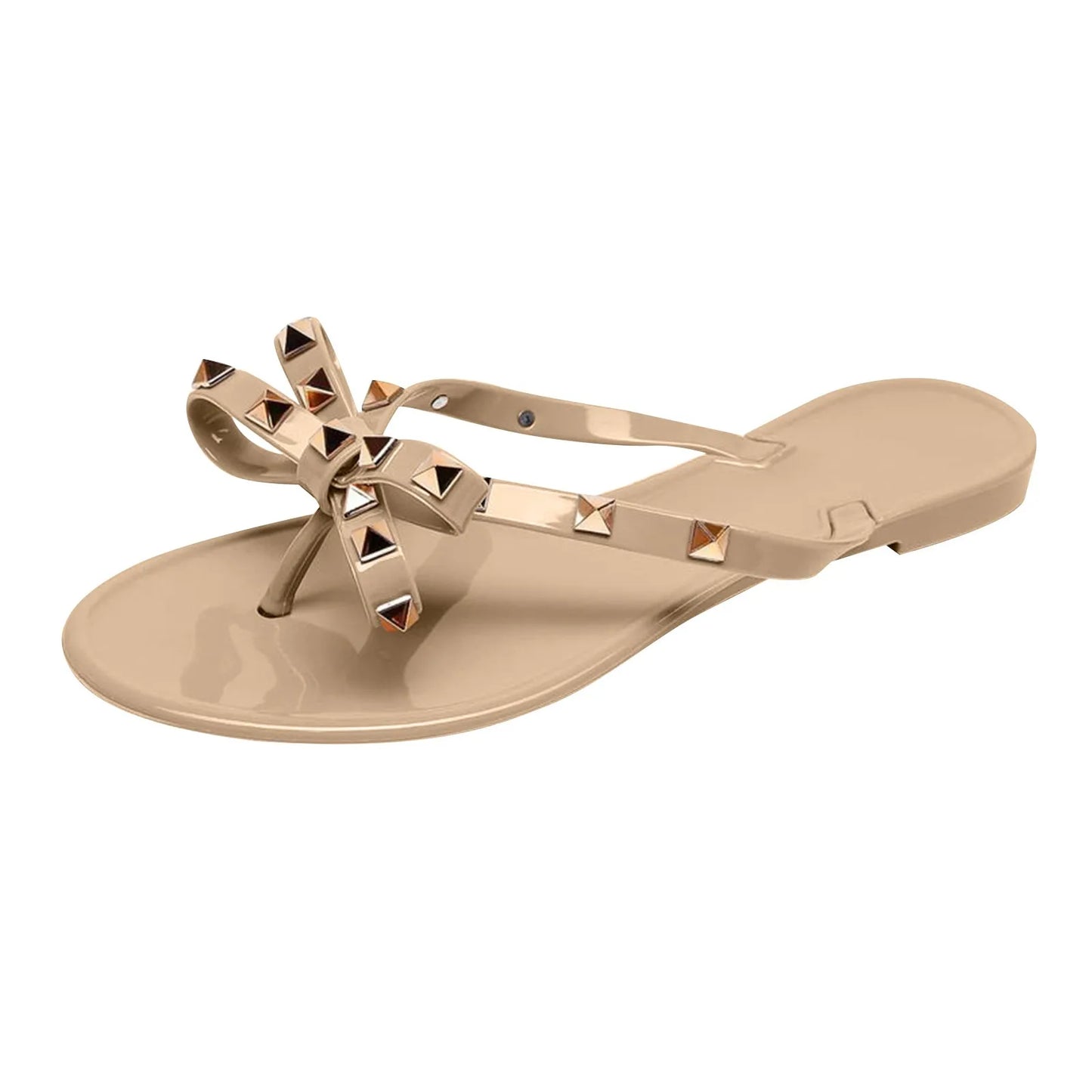 Sandales plates pour femme, tongs tendance, chaussures d'été, sandales plates à rivets, pointures 37 à 42