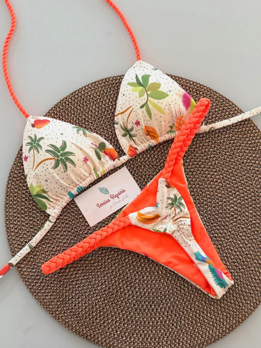 Micro-bikinis 2026 Maillot de bain femme, nouveau maillot de bain sexy, ensemble bikini dos nu, bikini brésilien, string, tenue de plage et de soirée