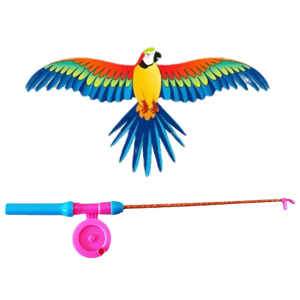 Cerf-volant pour enfants, jouet aigle de dessin animé, mini cerf-volant pliable en plastique, frein à main, canne à pêche, papillons, jouet d'extérieur pour enfants.