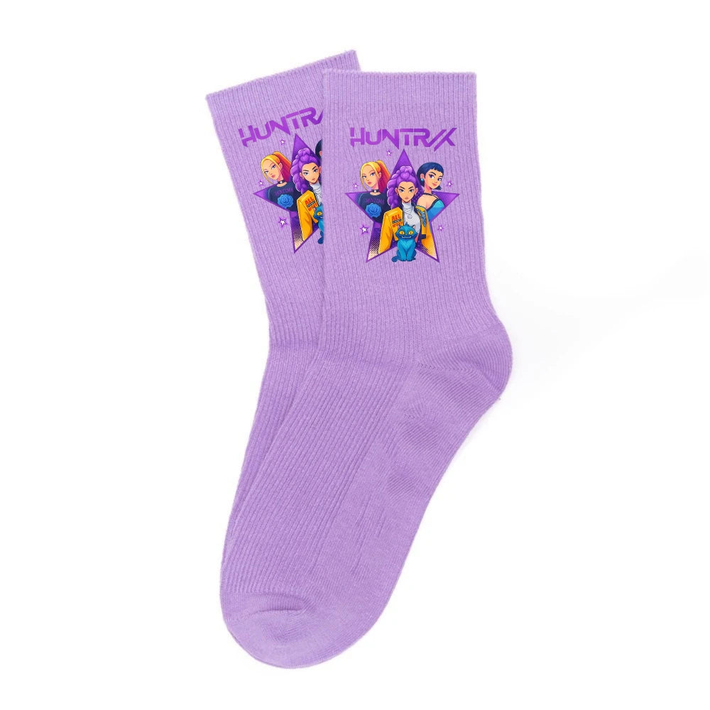 Chaussettes Kpop Demon Hunters neuves, douces, épaisses et chaudes, idéales pour les activités sportives et de plein air, en automne et en hiver, pour filles et enfants. Cadeau d'anniversaire idéal.