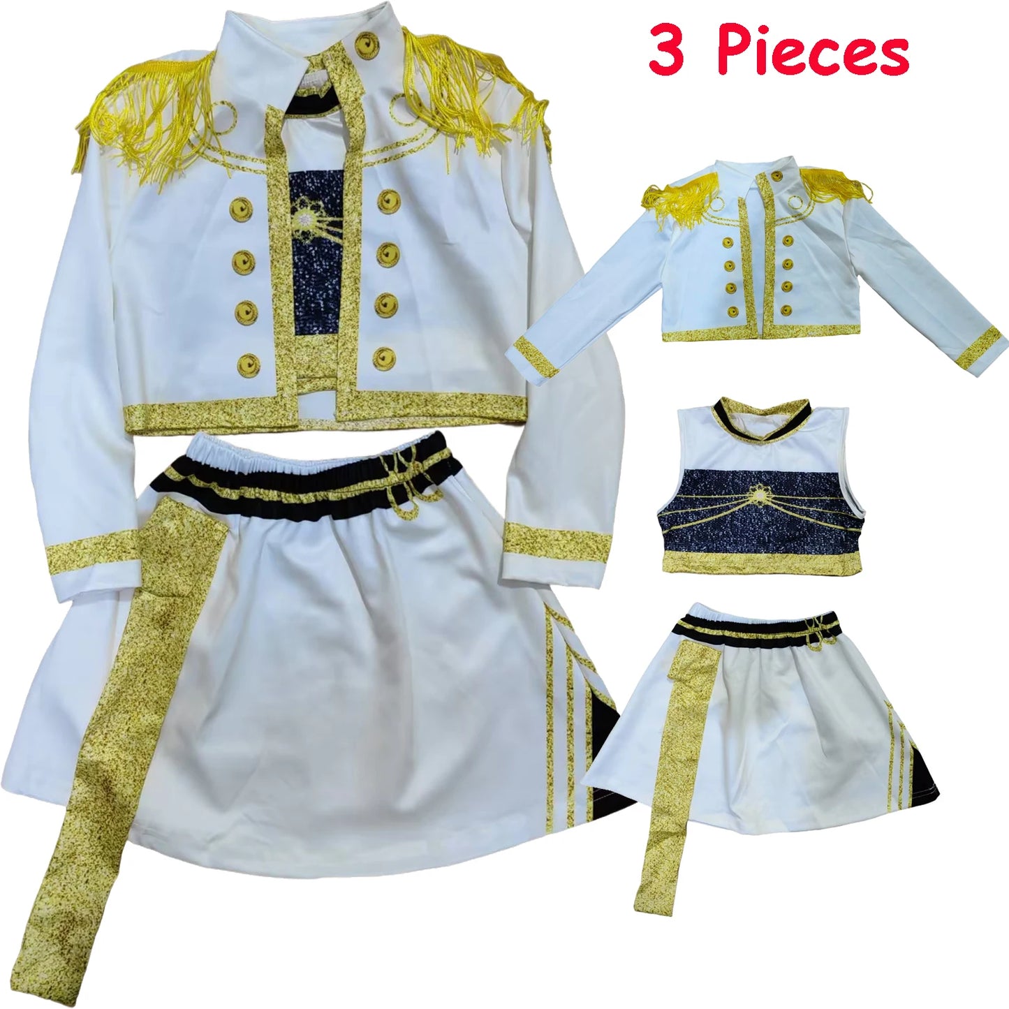 Costume de cosplay KDPop pour enfant (Rumi, Zoey, Mira) - Déguisement de Golden Huntrix pour spectacle ou fête d'Halloween