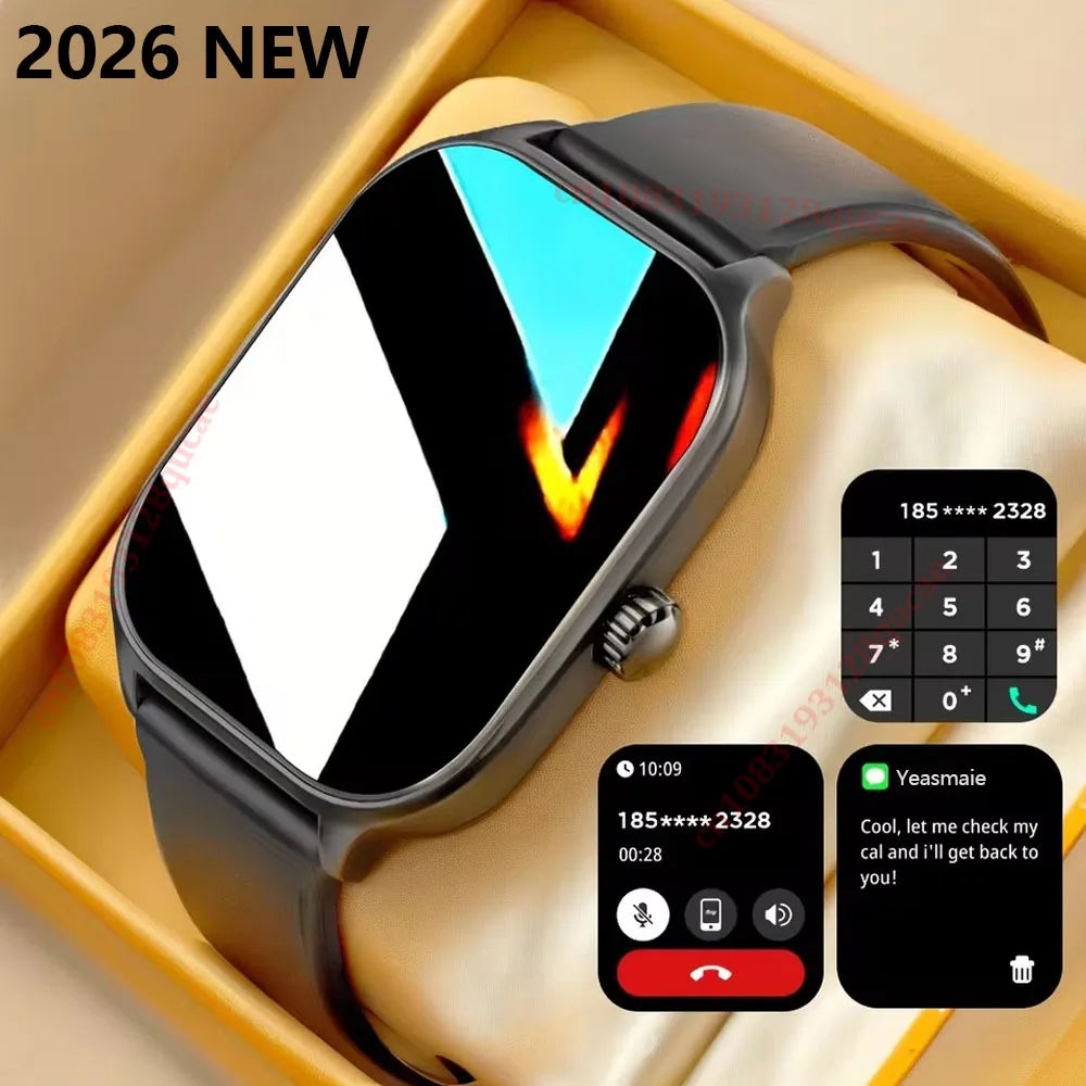 Montre connectée 2026 pour Android et iOS, écran couleur 2,01 pouces, Bluetooth, réponse aux appels, suivi d'activité, tracker d'activité, pour femmes et hommes (nouveauté)