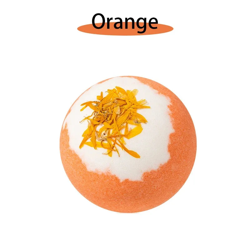 17 styles de boules de bain et de sels de douche aux fleurs séchées pour soulager les tensions, aux huiles essentielles naturelles et à bulles rebondissantes.