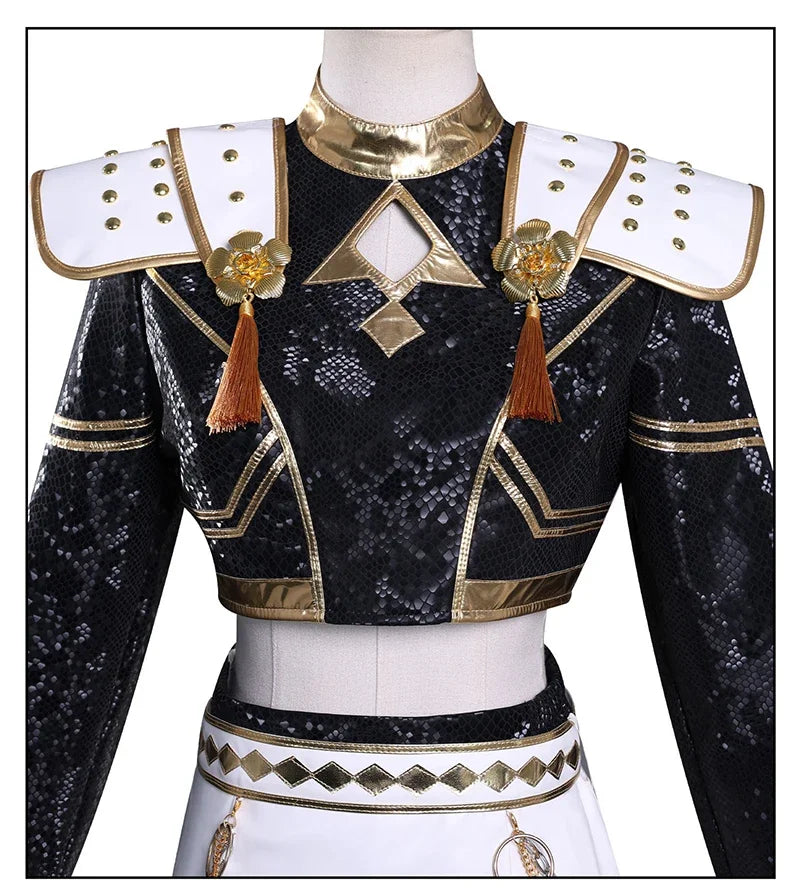 Costume de cosplay K-Pop Rumi Zoey Mira noir et doré, perruque, tenue pour fille, déguisement pour Halloween ou jeu de rôle