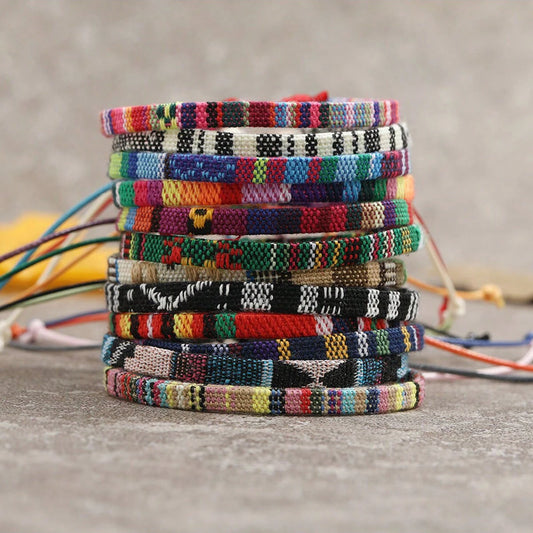 Ensemble de 12 bracelets de plage bohèmes pour hommes et femmes, tressés, bijoux d'été faits main pour les festivals
