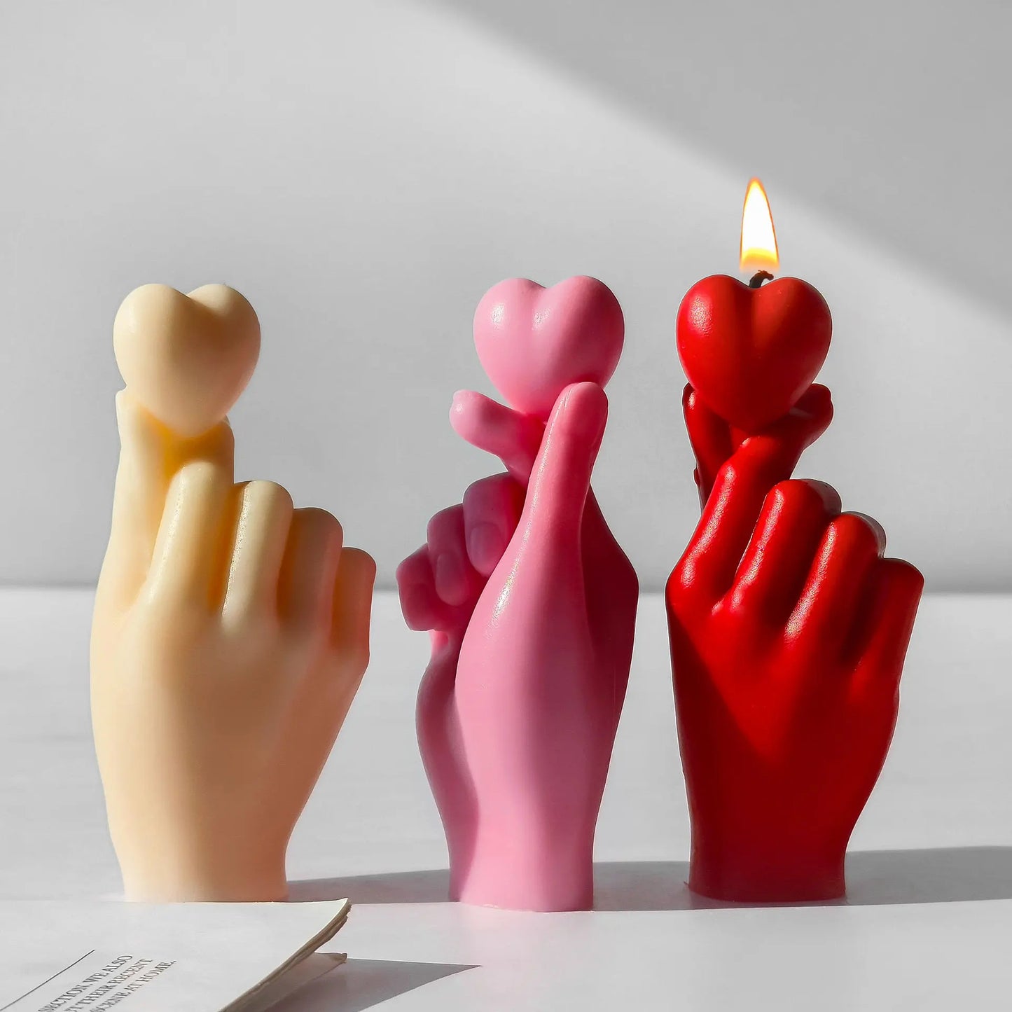 Moule en silicone pour bougie parfumée artisanale en forme de cœur avec les doigts, idéal pour la Saint-Valentin. Moule en plâtre et résine pour la fabrication de savons et de bougies. Fournitures pour la fabrication de bougies et de savons.