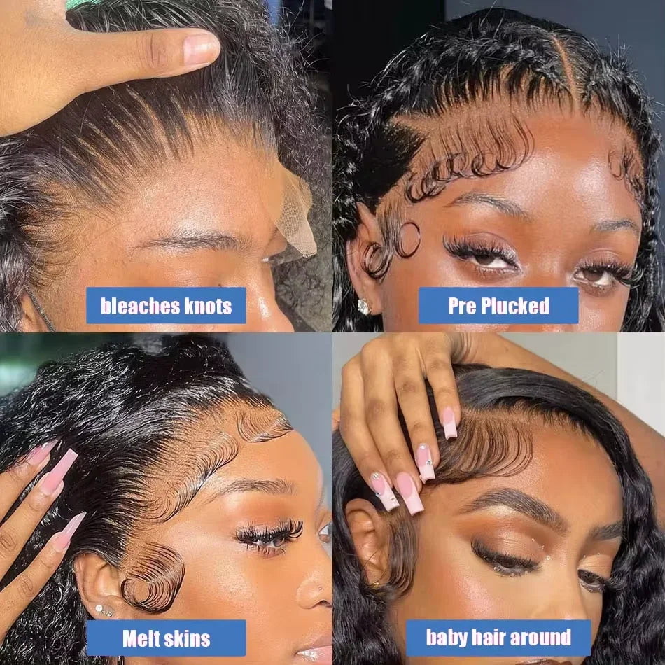 Perruque bob bouclée densité 200% en cheveux humains, perruque bob ondulée profonde, perruque lace front 13×4, perruques en cheveux humains bouclés profonds, perruque lace front pour femmes
