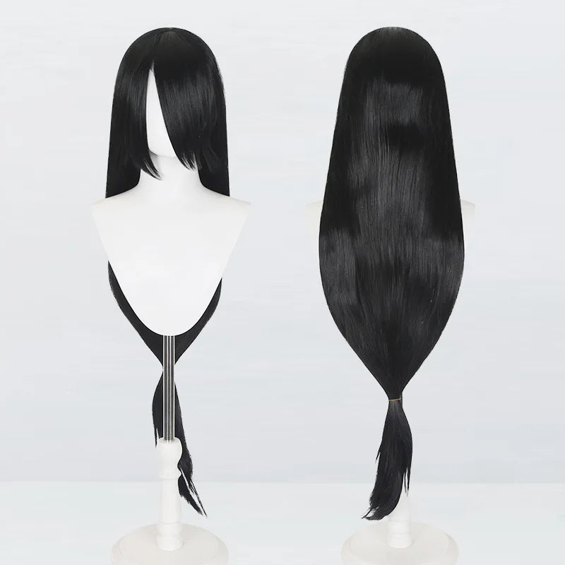 Perruque synthétique pour cosplay, 120 cm de long, lisse, multicolore, avec queue de loup inspirée de la mante religieuse et du renard, idéale pour une soirée costumée d'anime.