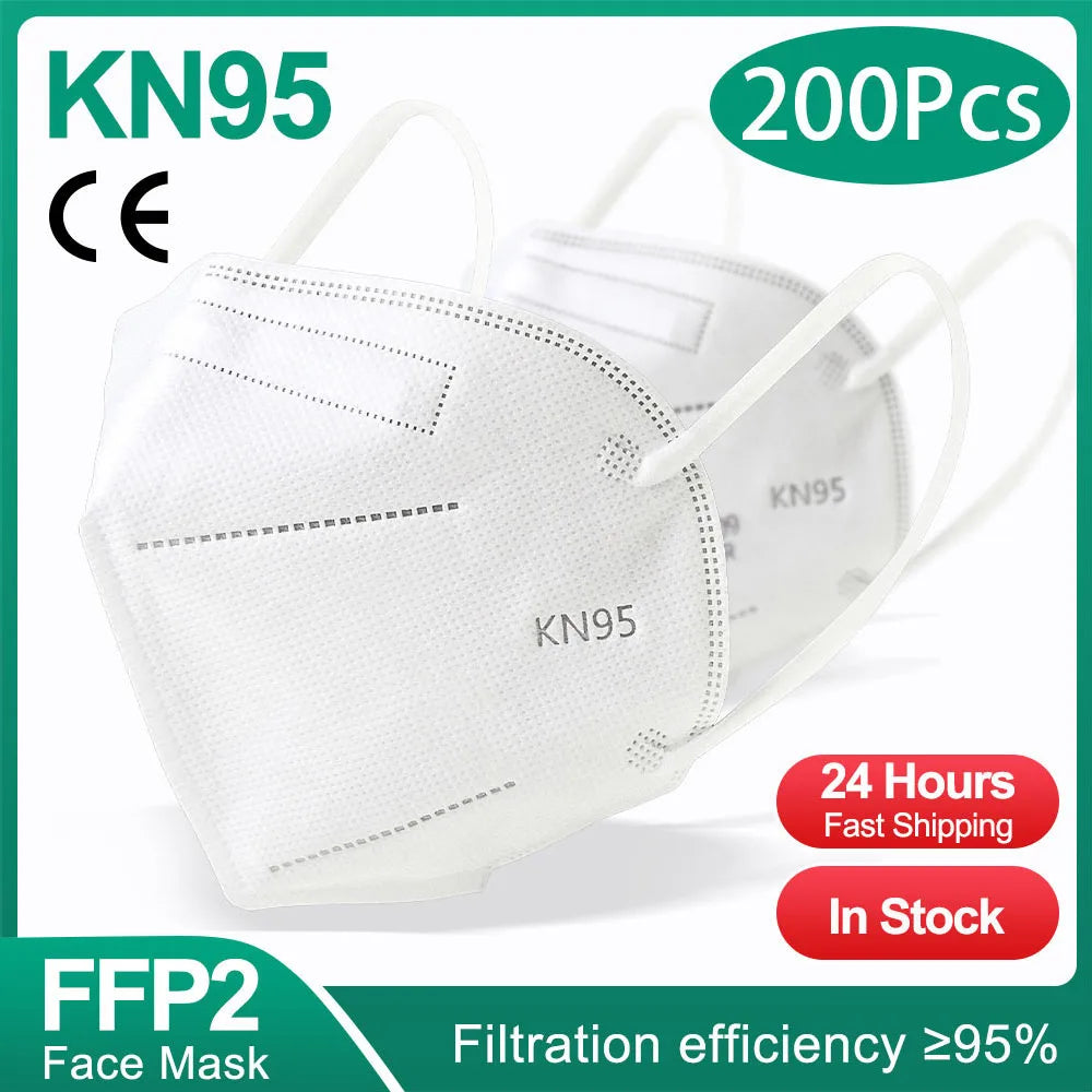 Masques FFP2 KN95 (10-200 pièces) - Masques KN95 - Filtre 5 couches - Masques chirurgicaux homologués - Masque FFP2 noir réutilisable