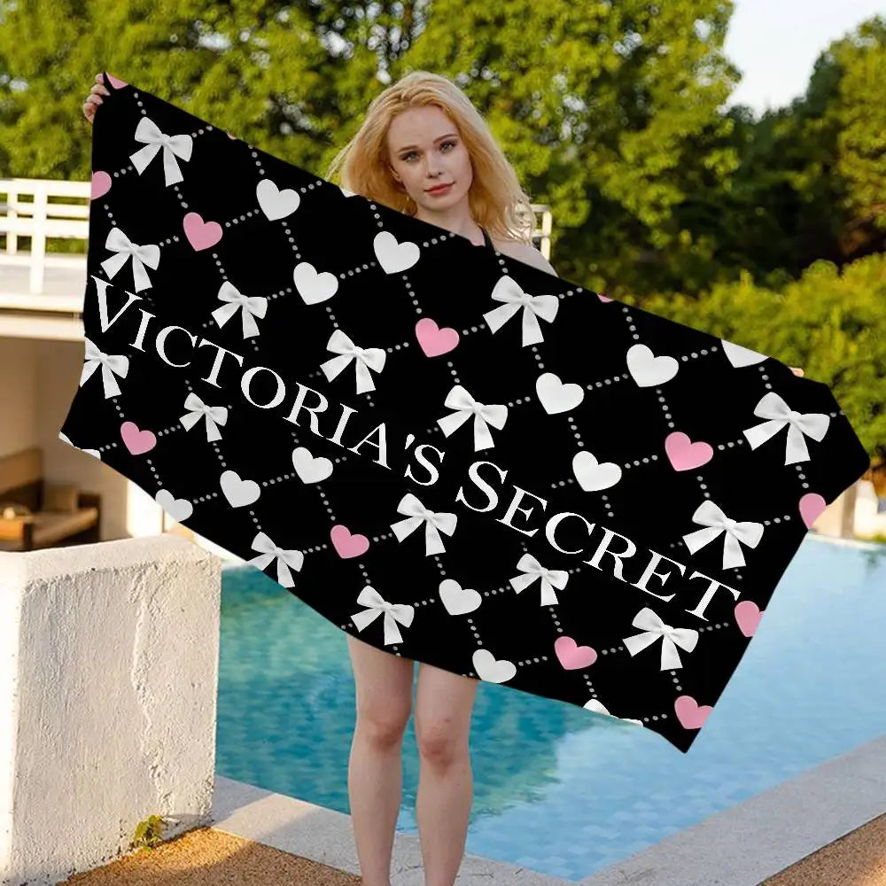 Serviette de plage/natation V-Victorias-Fashion-S-Secret Anime, douce et absorbante, idéale pour les voyages, le camping et la salle de sport.