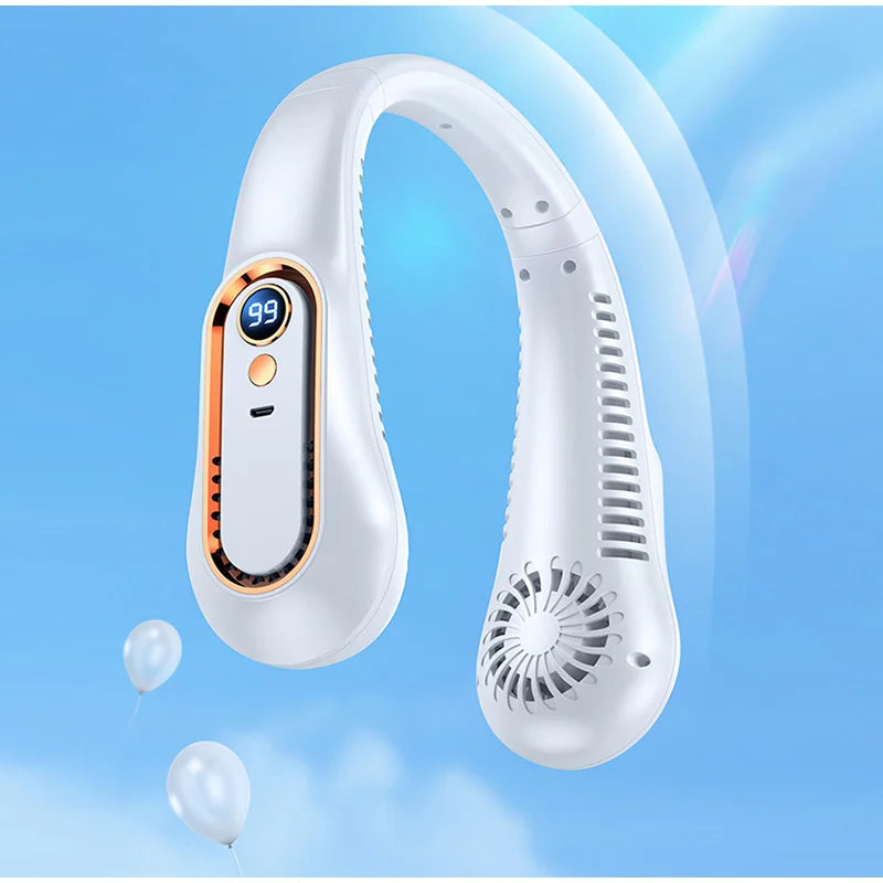 Nouveau ventilateur de cou USB rechargeable 8000 mAh, portable, sans pales, mini ventilateur de refroidissement, sans feuilles, pour usage personnel en extérieur