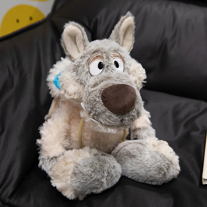 Peluche Loup Camouflage 2 Tailles - Peluche Loup en Peau de Mouton