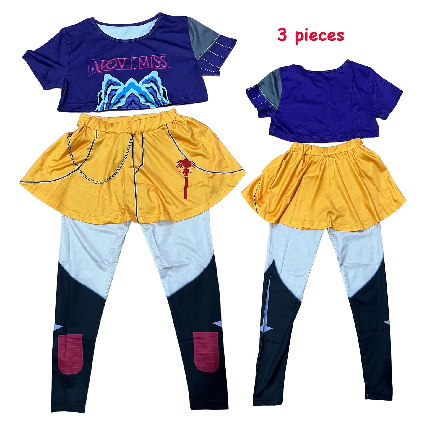 Costume de cosplay KDPop pour enfant (Rumi, Zoey, Mira) - Déguisement de Golden Huntrix pour spectacle ou fête d'Halloween