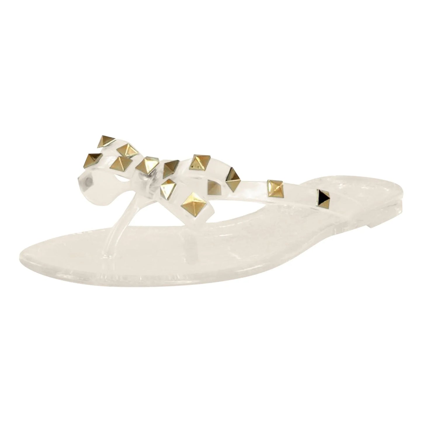 Sandales plates pour femme, tongs tendance, chaussures d'été, sandales plates à rivets, pointures 37 à 42