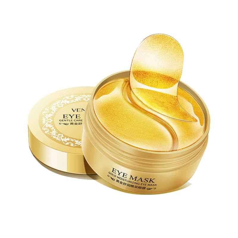 Lot de 60 masques pour les yeux au collagène et à l'or aux algues, anti-cernes, anti-poches, hydratants et anti-âge, gel pour les yeux