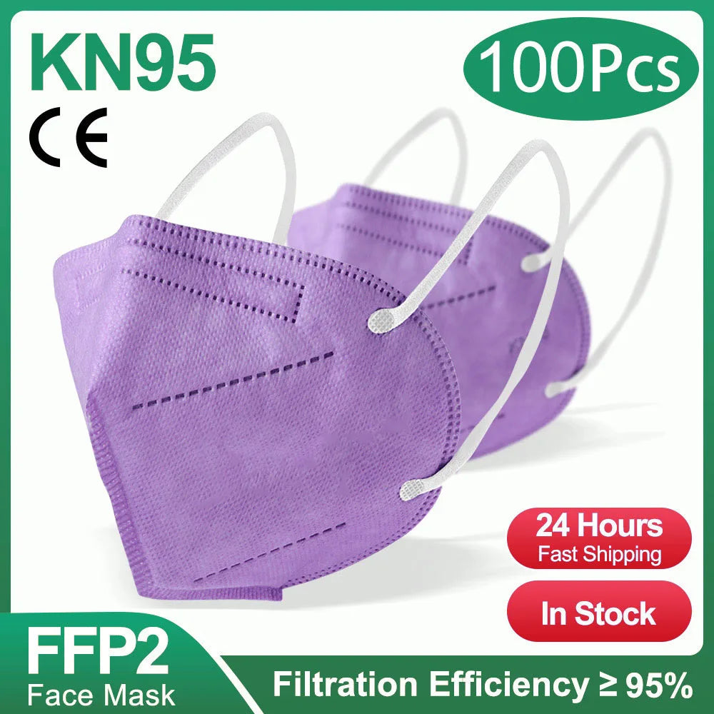 Masques FFP2 KN95 (10-200 pièces) - Masques KN95 - Filtre 5 couches - Masques chirurgicaux homologués - Masque FFP2 noir réutilisable