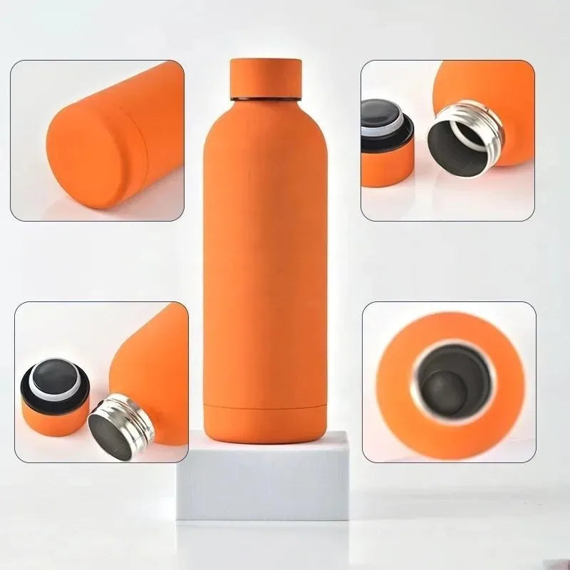 Bouteille isotherme personnalisée avec logo et nom, grande capacité, en acier inoxydable, 500 ml, idéale pour les sports de plein air et les voyages.