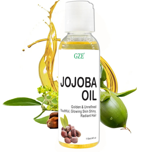 Huile de jojoba bio GZE, huile hydratante pure pour le visage, les cheveux, la peau et les ongles | Huile végétale naturelle pressée à froid sans hexane