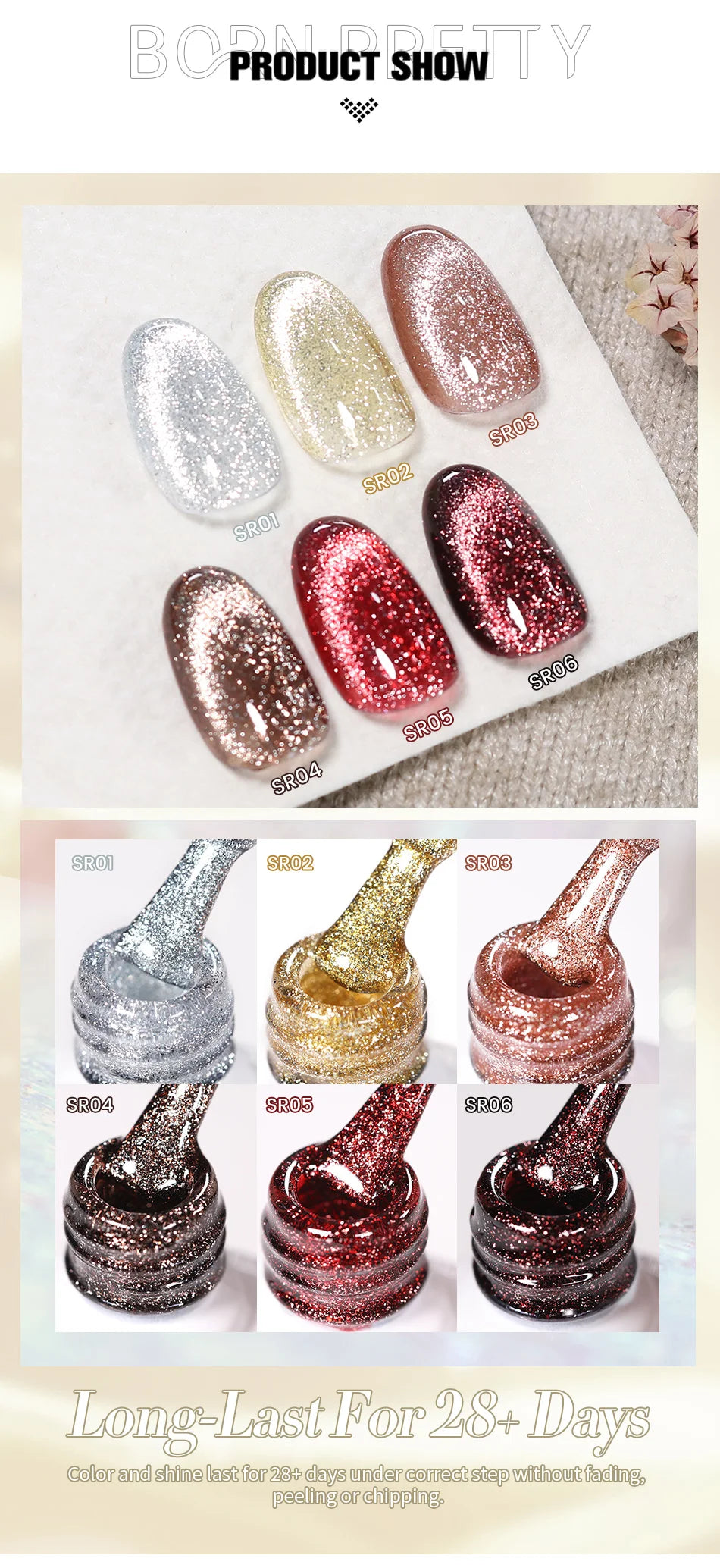 BORN PRETTY 117 Couleurs Vernis à Ongles Gel Magnétique Chat 10ml Vernis Couvrance Totale Semi-Permanent Manucure Super Magnifique