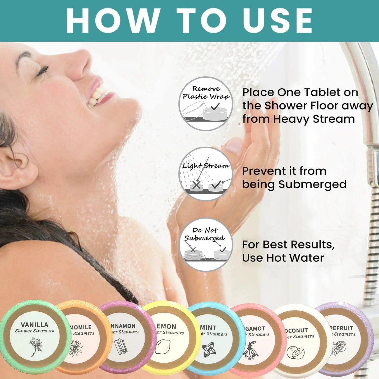 Lot de 8 bombes de bain pour spa, hôtel et maison, pour le bain, la douche et les soins du corps. Convient aux femmes et aux hommes.