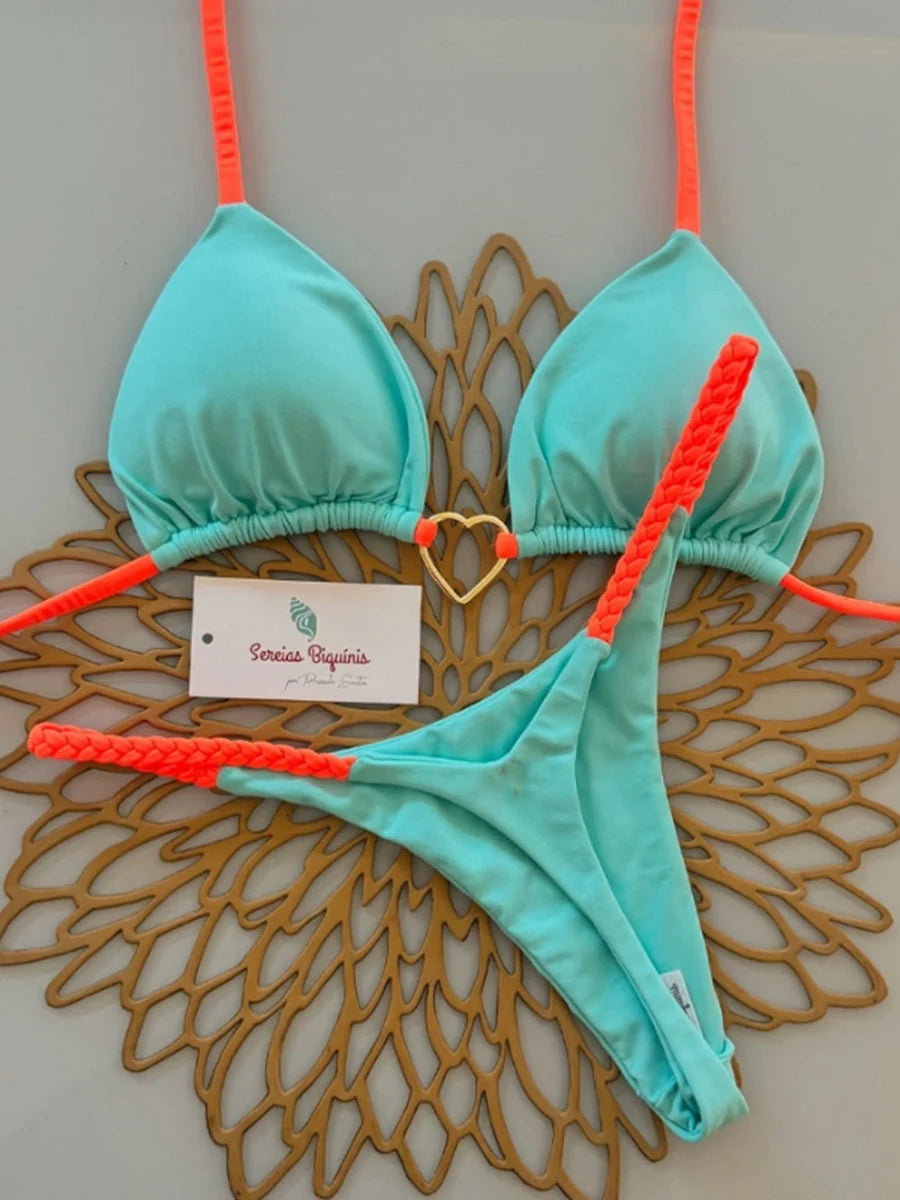 Micro-bikinis 2026 Maillot de bain femme, nouveau maillot de bain sexy, ensemble bikini dos nu, bikini brésilien, string, tenue de plage et de soirée