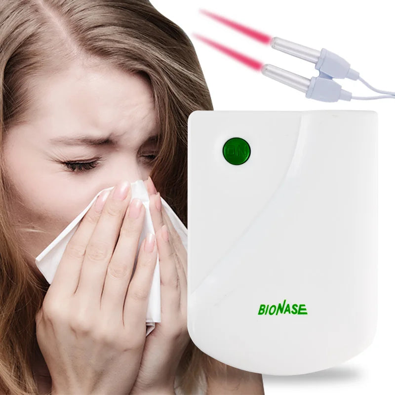 Appareil de soin du nez pour le traitement de la sinusite, de la rhinite et de la rhinite, thérapie laser rouge BioNase, traitement des éternuements et du rhume des foins par basse fréquence