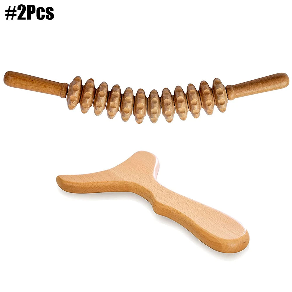 Kit complet de massothérapie corporelle en bois : outils de massothérapie en bois colombien pour massage réducteur et remodelage corporel.