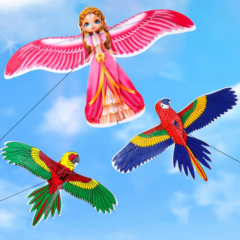 Cerf-volant miniature en plastique pour enfants, avec frein à main et canne à pêche de 40 cm, jouet d'extérieur idéal pour les enfants. Cadeau parfait pour les enfants.