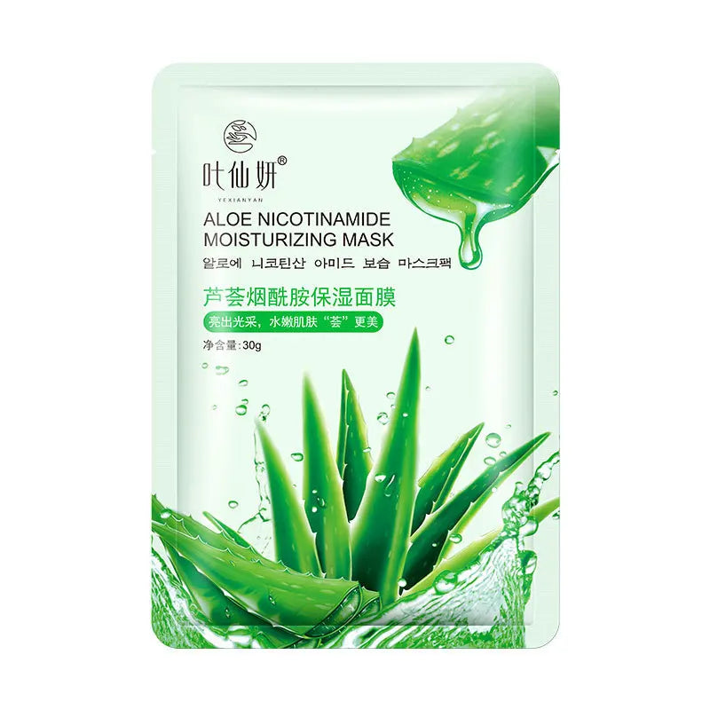 12 masques faciaux hydratants aux myrtilles, à l'aloe vera, au concombre et à la pêche, pour un soin du visage beauté.