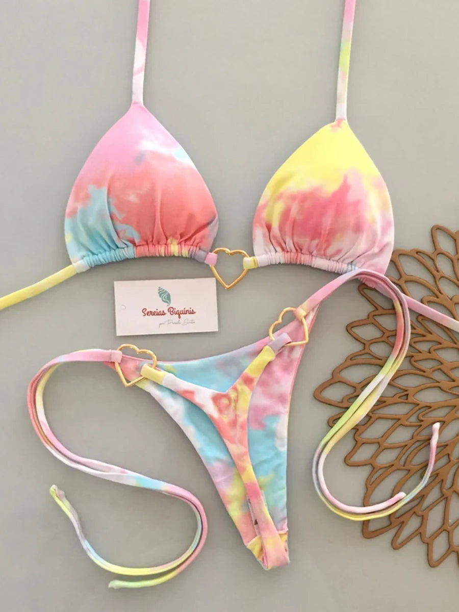 Micro-bikinis 2026 Maillot de bain femme, nouveau maillot de bain sexy, ensemble bikini dos nu, bikini brésilien, string, tenue de plage et de soirée
