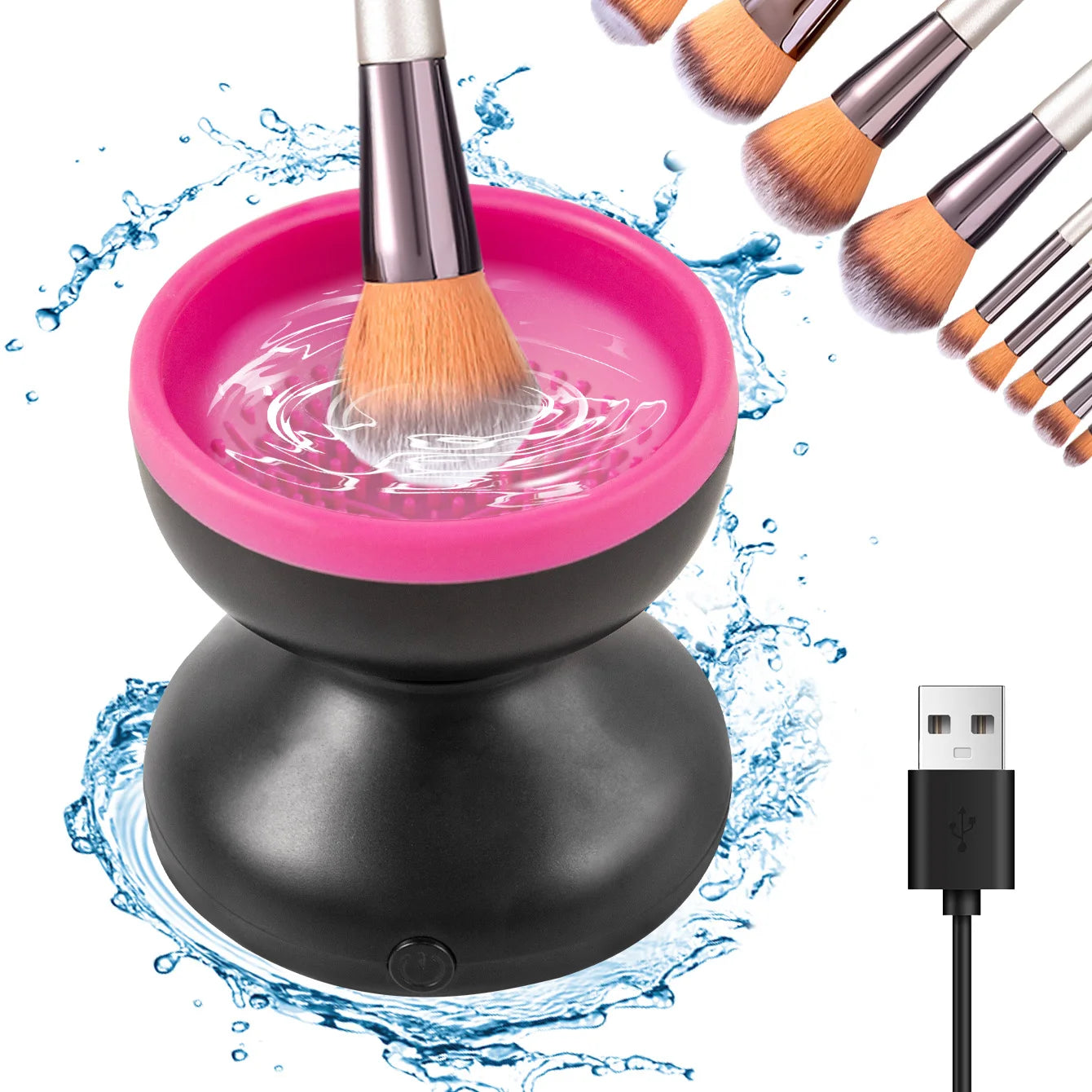 Nettoyeur de pinceaux de maquillage électrique en silicone, outil de nettoyage en profondeur, boîte de nettoyage pour pinceaux de maquillage