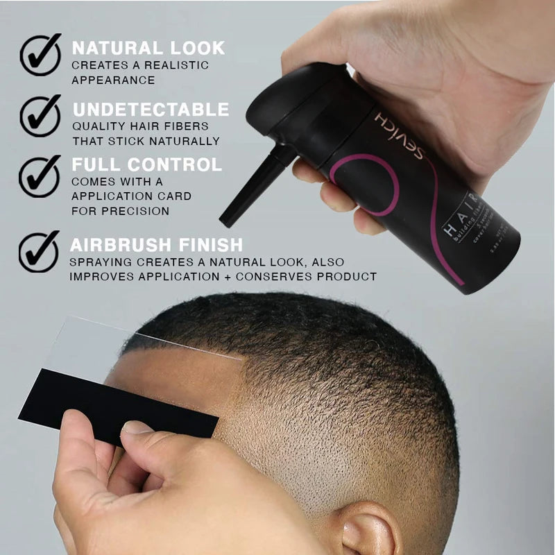 SEVICH Kit de fibres capillaires pour camoufler les zones clairsemées ou dégarnies - Traitement de repousse des cheveux et de la chute des cheveux - Applicateur de poudre de fibres capillaires à la kératine