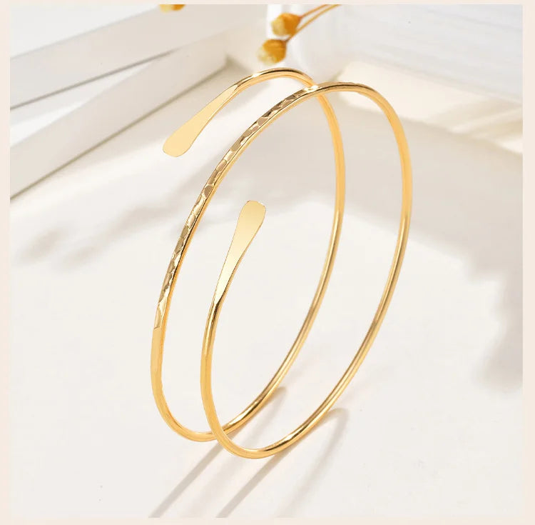 Bracelet manchette pour femme, bracelet minimaliste plaqué or, bijou de bras tendance pour soirée