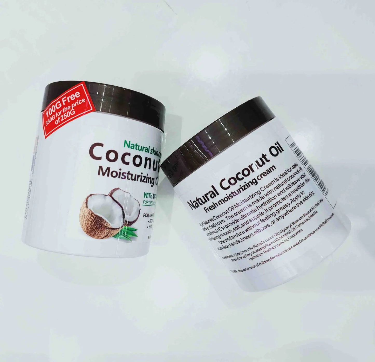 Huile de coco naturelle bio de qualité supérieure, pressée à froid, 300 g / 10,58 fl.oz. Réparatrice, pour peaux sèches, cheveux et corps. Crème hydratante de massage.